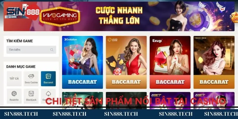 Chi tiết sản phẩm nổi bật tại casino 